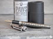 Retro 51 Fountain Pen Acid Etched Dog Paws Barrel Stonewashed Pewter Med Nib