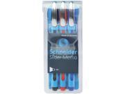 3 pack Schneider Slider Memo XB Viscoglide Ballpoint Pens Black Red Blue