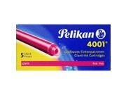 Pk 5 Pelikan 4001 Giant Fountain Pen Ink Cartridges GTP 5 Pink
