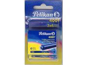 2 Pk 6 Pelikan 4001 Fountain Pen Ink Cartridges TP 6 Royal Blue