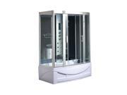 Luxury KBM 9001 Pure White Bathtub Faucet Steam Shower Enclosure unit 60 x 35 with 6 Body massage Jets