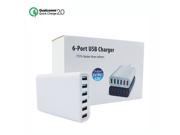 Jacodel Quick Charge 2.0 Technology 6 Port USB Wall Charger Multi Port USB Desktop Charging Station for Galaxy S7 S6 Edge Plus Note 4 5 LG G4 HTC One M8 M9 Nexu