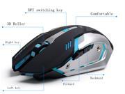 Jacodel 2.4GHz Wireless Optical Rechargeable Gaming Mouse Mouse For Computer PC Laptop Desktop 2400DPI 6buttons 7Colors BLACK