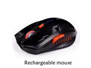 Wireless Rechargeable Gaming 2.4GHz 2400DPI Mouse style smooth black for Computer PC Laptop Desktop