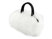 Lady Girl Pretty Cute Lovely Plush Fur Hairy Handbag Shoulder Bag Messenger Bag White