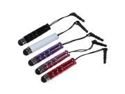5 piece Set touch pen stylus touch pen correspond samsung galaxy note 3 iphone 5 ect Earphone jack black purple pink red white