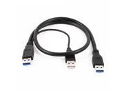 THZY Superspeed USB2.0 USB 3.0 Type A to USB 3.0 A Male Y Cable Connector