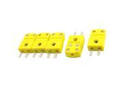 5Pcs RTD Circuits K Type Temperature Sensor Thermocouple Plugs Yellow