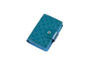 Woman Lady Faux Leather ID Credit Card Case Holder Pocket Bag blue