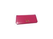 Lady Slim Faux Leather Long Wallet Card Purse Bag rose red