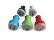 Lot 5 Set Mini Color Colorful Bullet Dual USB 2 Port Car Charger Adaptor for Iphone 5 3gs 4 4s Ipod Touch Samsung I9300 Note Ii