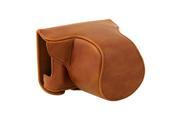 for panasonic gm1 Digital camera PU Leather Case Camera Case with Shoulder Belt brown