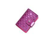 Woman Lady Faux Leather ID Credit Card Case Holder Pocket Bag purple