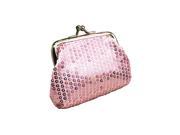 Women s Sequins Coin Purse Buckle Mini Wallet pink