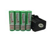 TangsFire 4pcs 18650 3600mAh 3.7V Li ion Rechargeable Battery 1pcs charger Green