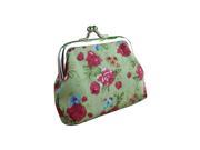 Floral Wallet Bag Keys Pouch Coin Purse green