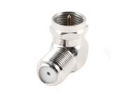 F Female to Male Jack Right Angle RF Connector Adapter Silver Tone