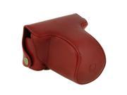 for Pentax Q Q10 camera case 8.5mm 5 15mm lens PU Leather Case camera bag with shoulder Belt red