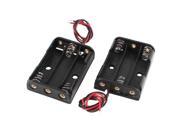 THZY 2 Pcs Black Plastic Battery Holder Case Wired for 3 x AAA 4.5V