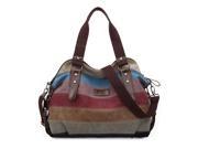 Fashion Vintage Women s Shoulder Color block Bag Canvas Tote Messenger Lady s Handbag Purse