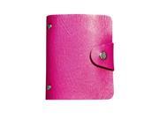 Lady Faux Leather ID Credit Card Case Holder Pocket Bag rose red