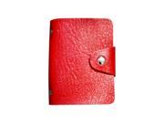 Lady Faux Leather ID Credit Card Case Holder Pocket Bag red