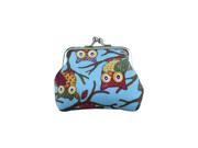 Women s Owl Printed Coin Purse Wallet Canvas Pouch Money Bag sky blue