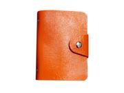 Lady Faux Leather ID Credit Card Case Holder Pocket Bag orange