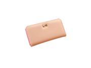 Lady Slim Faux Leather Long Wallet Card Purse Bag pink