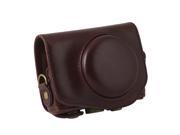 THZY for Canon Power Shot G7X For Canon digital camera PU leather camera case with shoulder belt coffee