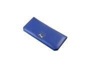 Lady Slim Faux Leather Long Wallet Card Purse Bag blue