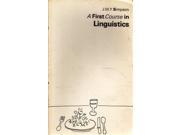 A First Course in Linguistics
