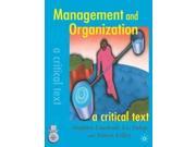 Management and Organization A Critical Text