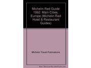 Michelin Red Guide 1992 Main Cities Europe Michelin Red Hotel Restaurant Guides