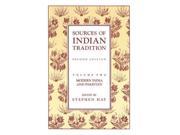 Sources of Indian Tradition v. 2 Records of Civilization Sources Study