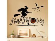 Dnven 27 w X 19 h Happy Halloween Pumpkins Spooky Cemetery Witch and Bats Tomb Wall Decals Window Stickers Halloween Decorations for Kids Rooms Nursery Hallow