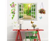 Dnven 42 w X 30 h 3D Full Colour High Definition Road in Forests Scenery Window Frame Window Bedroom Bathroom Playroom Decals Removable Girls Room Nursery Wal