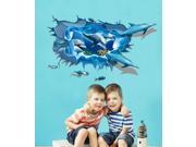 Dnven 39 w X 24 h 3D Full Colour High Definition Dolphins Under Sea Fish Rush Out of Water Window Frame Window Bedroom Bathroom Playroom Decals