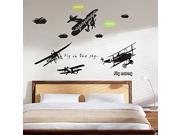 Dnven 57 w x 47 h Helicopters Fly in the Sky Wall Stickers Removable Living Room Bedroom Kids Playroom Wall Decals Décor