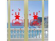Dnven Red 29 w x 23 h Set of 2 Reindeer Frames with Letters Merry Christmas Happy New Year Wall Decals Living Room Bedroom Window Showcase Stickers Removable