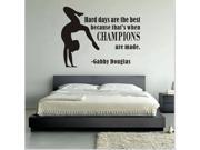 Dnven 29 w x 22 h Hard Days Are Best Because That s When Champions Are Made Inspiring Quotes Handstand Man Wall Stickers Removable Bedroom Vinyl Art Wall Dec