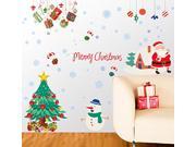 Dnven 59 w × 34 h Happy Holiday Christmas Tree Snowman Santa Claus Snow House Gifts Presents Snowflakes Wall Decals Kids and Children Room Classroom Showcase