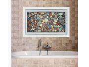 Dnven 35 w x 23 h 3D High Definition Fake Pool Crystal clear Water Colorful Pebbles Wall Stickers Removable Bathroom Shower Room Wall Decoration Peel Stick