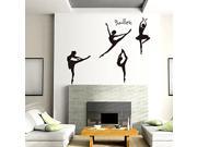 Dnven Black DIY Four Ballet Girls Wall Stickers Girls Room Dance Room Wall Decals Removable Vinyl Art Wall Decoration