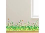 Dnven 39 w x 15 h Pastoral Style Grass and Butterflies Wall Decals Living Room Bedroom Baseboard Removable Wall Stickers Murals Kids Room Nursery Kindergarten