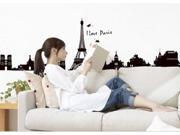 Dnven 63 w x 23 h Large I Love Paris Eiffel Tower Vinyl Home Room Decor Removable DIY Art Wall Sticker Decal Mural Sofa Background Wall Decoration