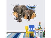 Dnven 39 w x 27 h Africa Elephants on Grasslands Removable Mural Wall Sticker Peel and Stick Kids Room Playroom Wall Decal Home Decor