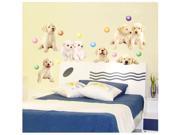 Dnven 27 w x 19 h Home Decor Mural Vinyl Wall Sticker Kids Nursery Room Wall Art Fashion Decal Paper Cute Puppy Dog