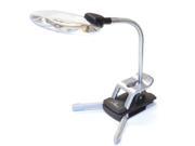 MLTOOLS® Magnifier with LED Light TableTop Clip on or Stand Flexible Tubes with 3rd Helping Hands MH8000