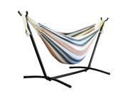 Driftsun Space Saving Two Person Patio and Lawn Portable Hammock with Steel Stand Rainbow